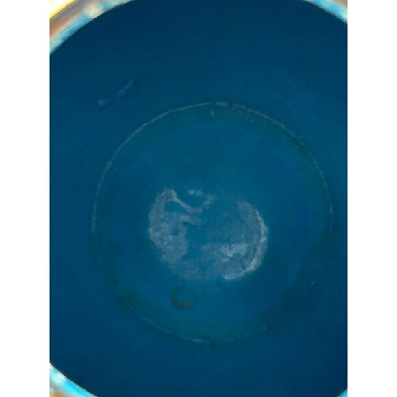 Vintage Tanaka Blue & Purple Iridescent Ceramic Pottery Vase Shiny READ - Picture 8 of 14